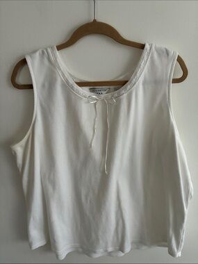 Covington Cream Sleeveless Tie-Neck top